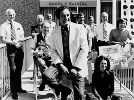 Joe Barbera posing for a pic outside his venerable studio. Image courtesy of Warner Bros. Animation.