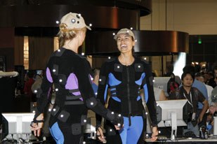 Motion capture was a hot topic at the show as displayed by live floor presentations of various mocap technology. Image courtesy of SIGGRAPH