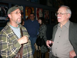 UCLA Animation Workshop alumnus Neil Richmond (l) shares a moment with McLaughlin. McLaughlin taught the basic principle of