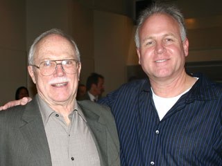 Former student Mike B. Anderson (r) and McLaughlin. One of McLaughlin's core beliefs is,