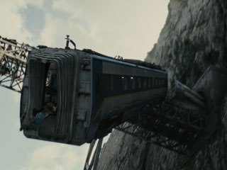 The train was detailed out based on reference photography. But the digital environments were a tough challenge, and a fully CG gorge was created that was seen from any number of angles. Courtesy of Framestore.