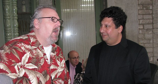 AWN publisher Dan Sarto (l) and ASIFA-Hollywood's Antran Manoogian.