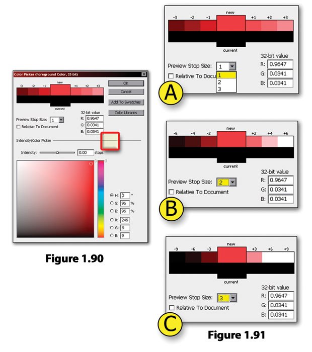 [Figure 1.90] View of 32-bit color picker.
