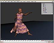 A screen grab from Maya Cloth, the latest module for Maya. © Alias|Wavefront.