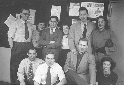 Abe Liss, director, Gene Deitch, production designer, Grim Natwick, animator, Don McCormick, assistant animator, Ted Bethune, background painter, Barbara Baldwin, ink & paint supervisor, Wardell Gaynor, camera, Stan Russell, production manager, Ed Cullen, business magager, Hedy Cramer, secretary. (Not all are in the above photo.)