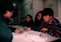 Juan Foo (wearing cap) and classmates from Ngee Ann Polytechnic at Yoyogi Animation Gakuin, November-December 1994.
