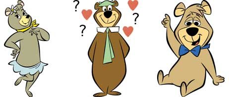 Is Cindy Bears love for Yogi Bear unrequited because of that pesky interloper Boo Boo? © and  2004 Cartoon Network.