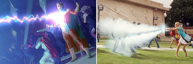 The vfx had to sell the gags in Sky High. Effects were created to fit convincingly into the live action, but were somewhere between a cartoon and photoreal in tone. All Sky High images © 2005 Disney Enterprises Inc. All rights rese