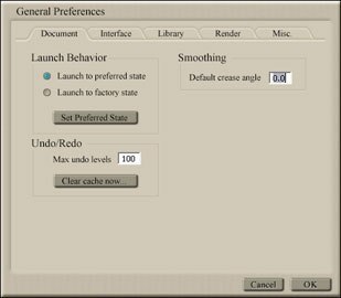 [Figure 2] Document panel of the General Preferences dialog box.