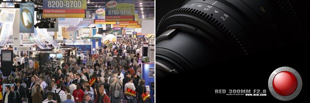 For the second year in a row, the soon-to-be-released Red Digital Camera dominated NAB, with the 2007 exhibition logging its third highest attendance. Courtesy of NAB (l) and Red Digital Camera. 