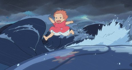 Miyazaki explained that the secret to the hand-animated waves in Ponyo was keeping the squiggly lines moving all the time. All images courtesy of Walt Disney Pictures. © Nibariki-GNDHDDT.