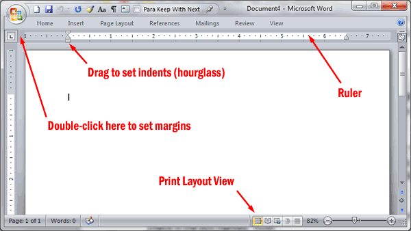 Microsoft Word Print Layout View
