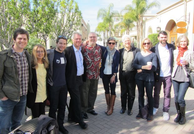 The Paramount Studio tour begins. (From left to right) Brandon Oldenburg, Bonnie Thompson, Patrick Doyon, Marc Bertrand, me, Amanda Forbis, Ron Diamond, Sue Goffe, Grant Orchard and Wendy Tilby.