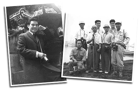 Jimmy in Japan while working at Toei Animation in 1959, during a group photography trip.