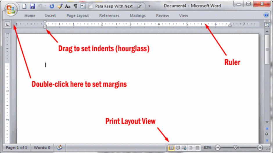 how to set default page layout in word 2007
